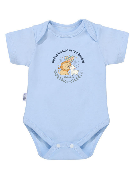 1 John 4:19 Baby Onesie