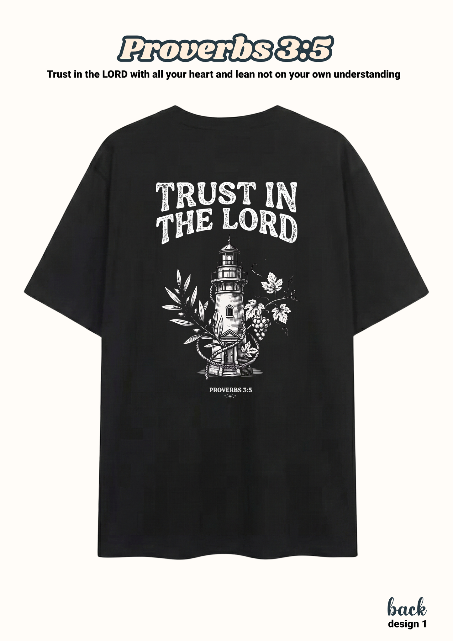 FAITH Series: Proverbs 3:5 Adult T-Shirt, Design 1 (unisex)