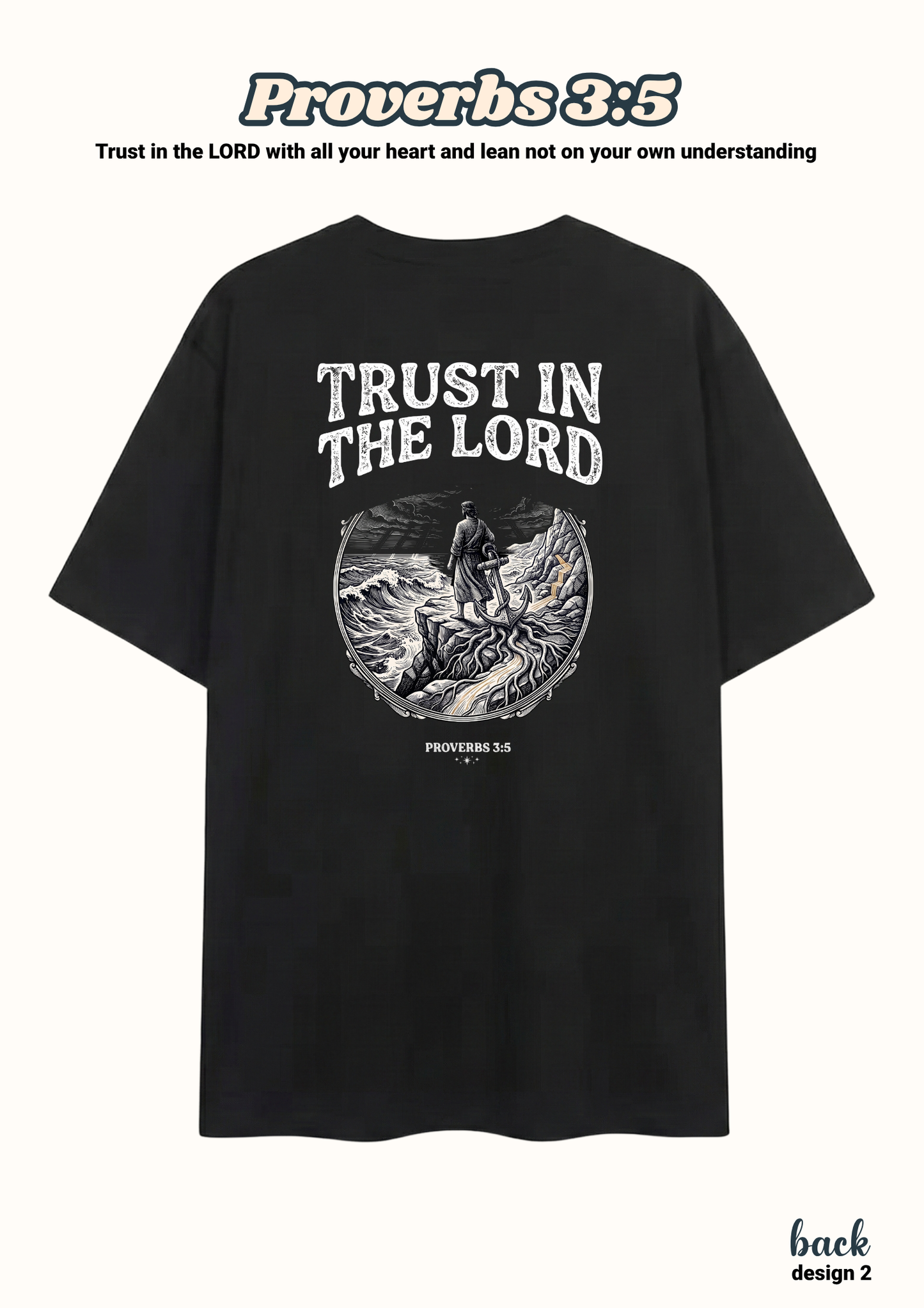 FAITH Series: Proverbs 3:5 Adult T-Shirt, Design 2 (unisex)