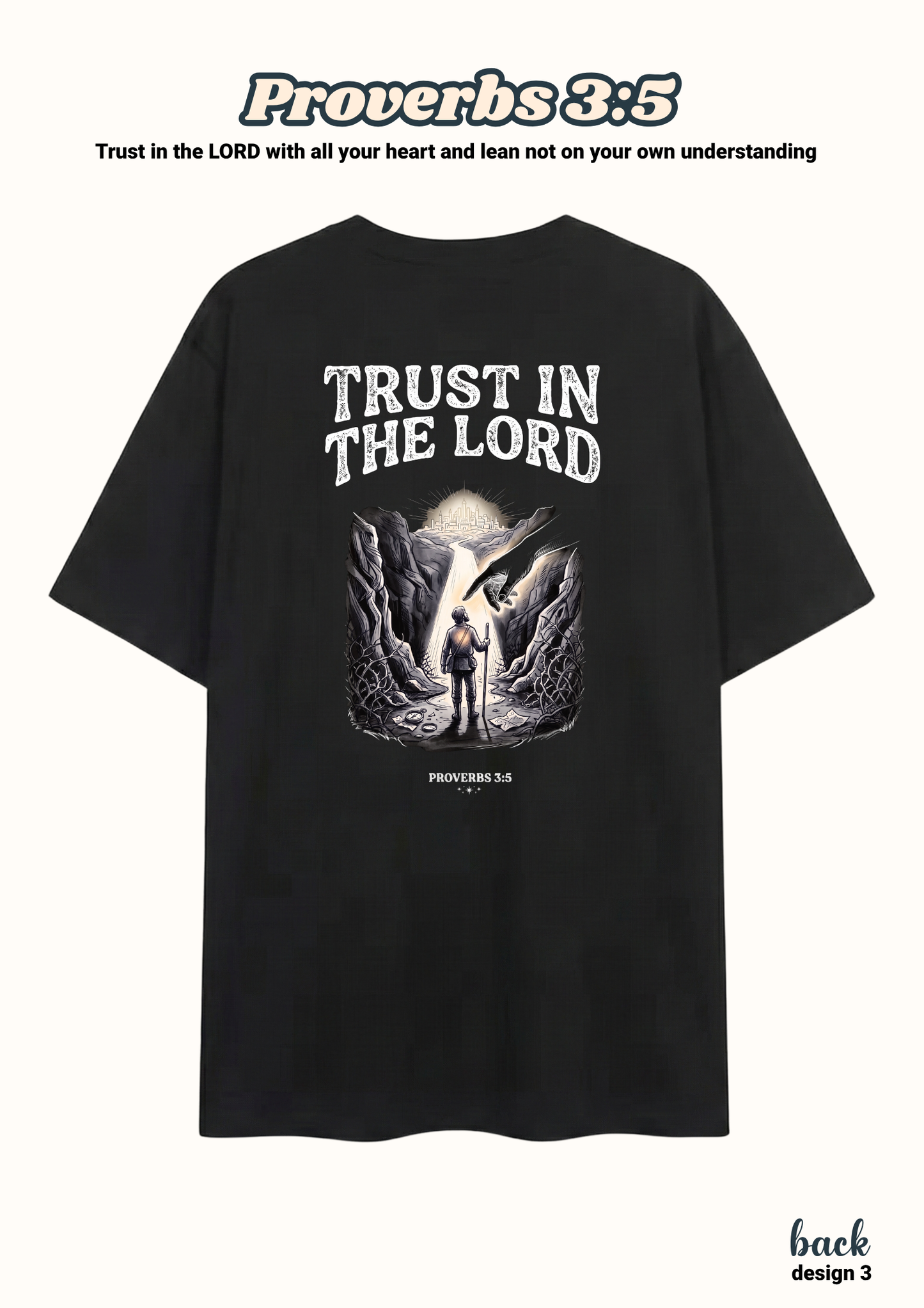 FAITH Series: Proverbs 3:5 Adult T-Shirt, Design 3 (unisex)