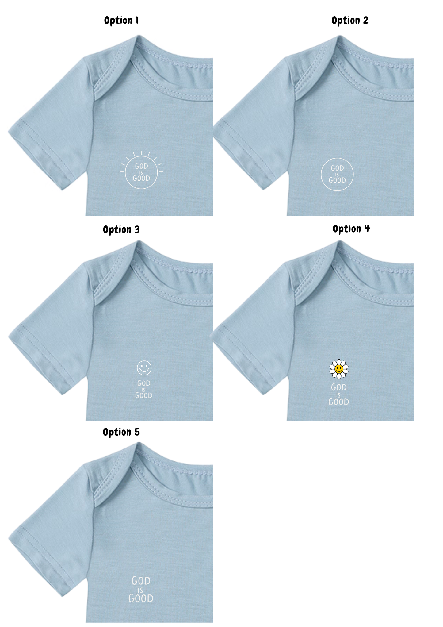 God Is Good Baby Onesie (5 logos to choose from)