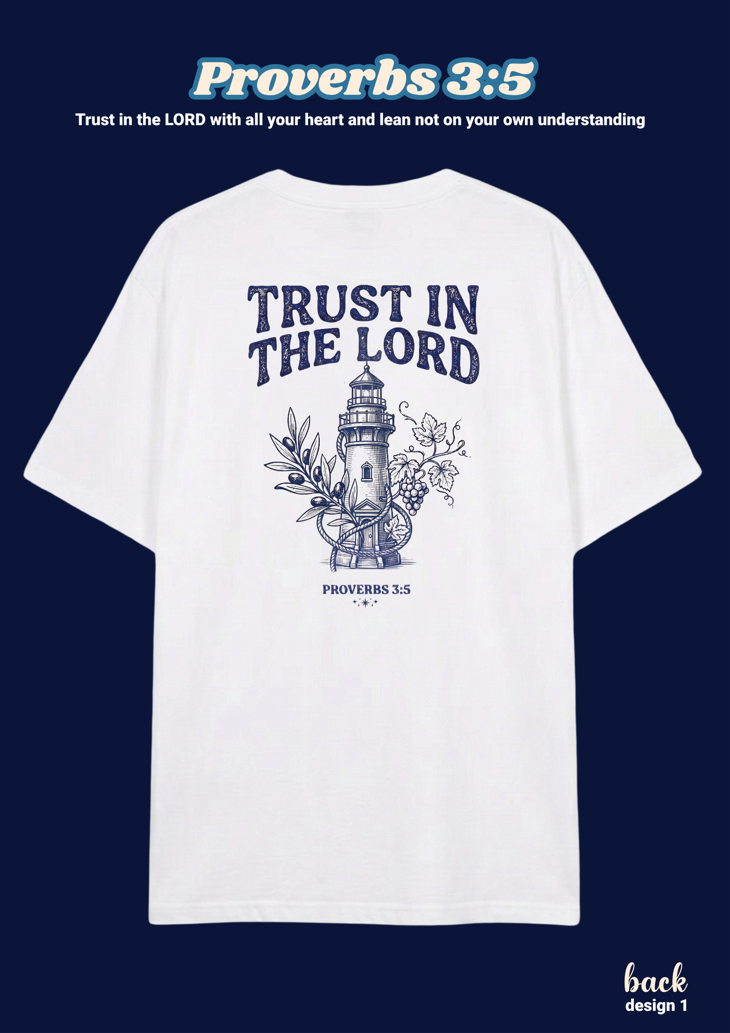 FAITH Series: Proverbs 3:5 Adult T-Shirt, Design 1 (unisex)