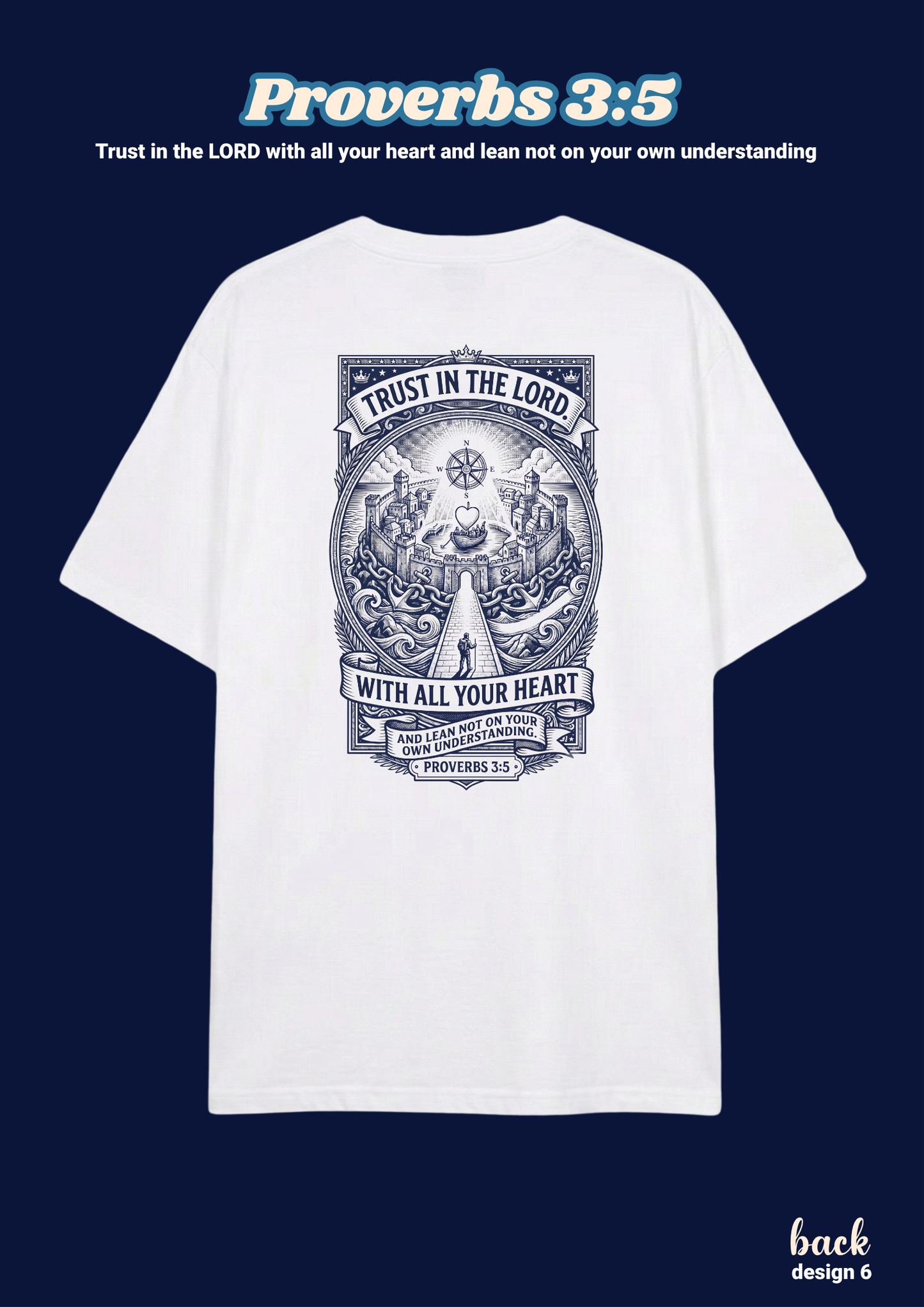 FAITH Series: Proverbs 3:5 Adult T-Shirt, Design 6 (unisex)