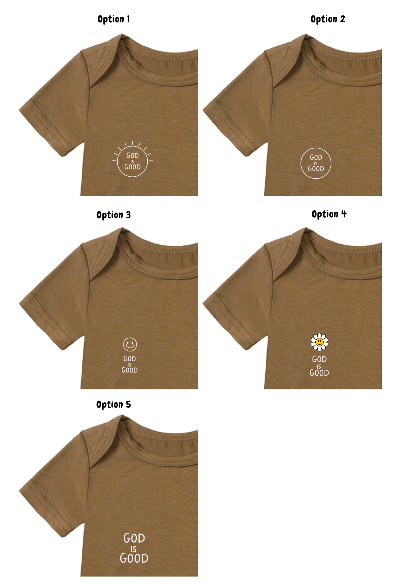 God Is Good Baby Onesie (5 logos to choose from)