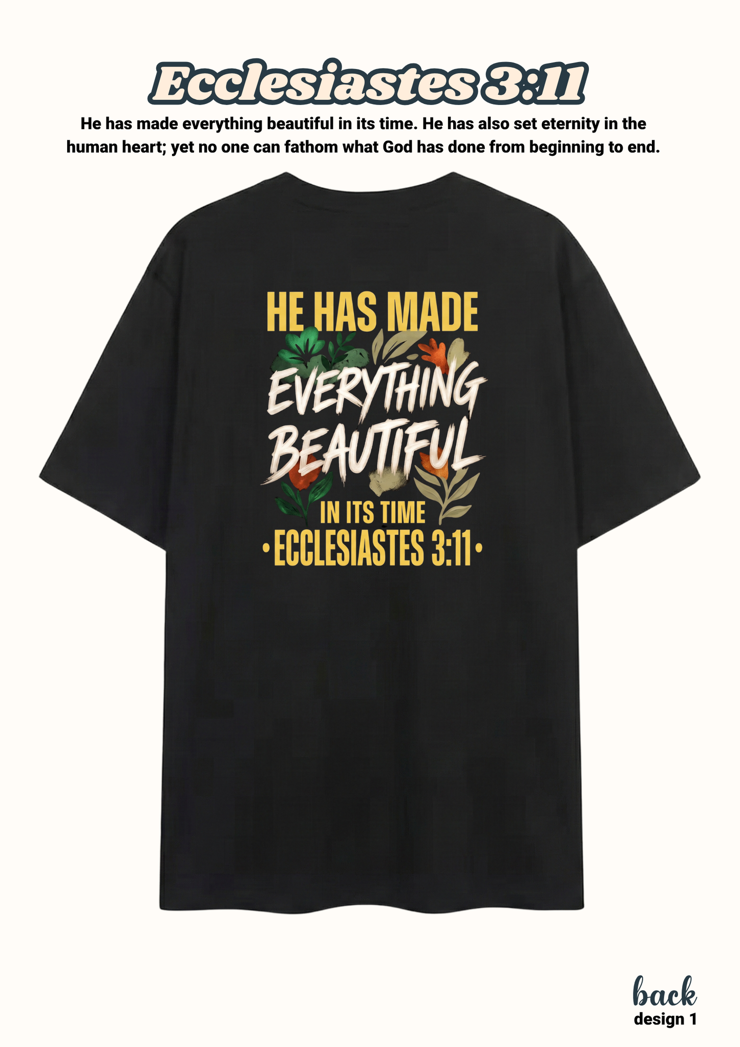 FAITH Series: Ecclesiastes 3:11 Adult T-Shirt, Design 1 (unisex)