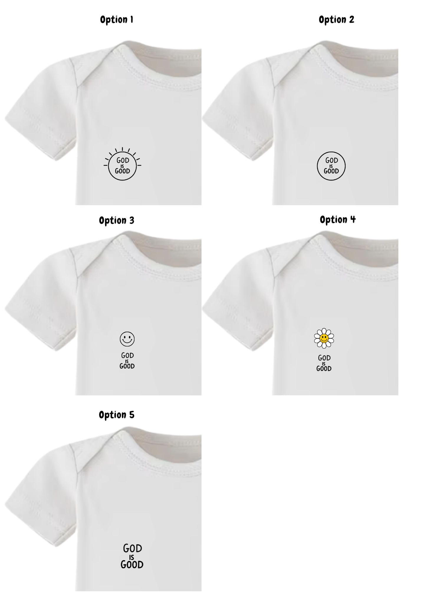 God Is Good Baby Onesie (5 logos to choose from)