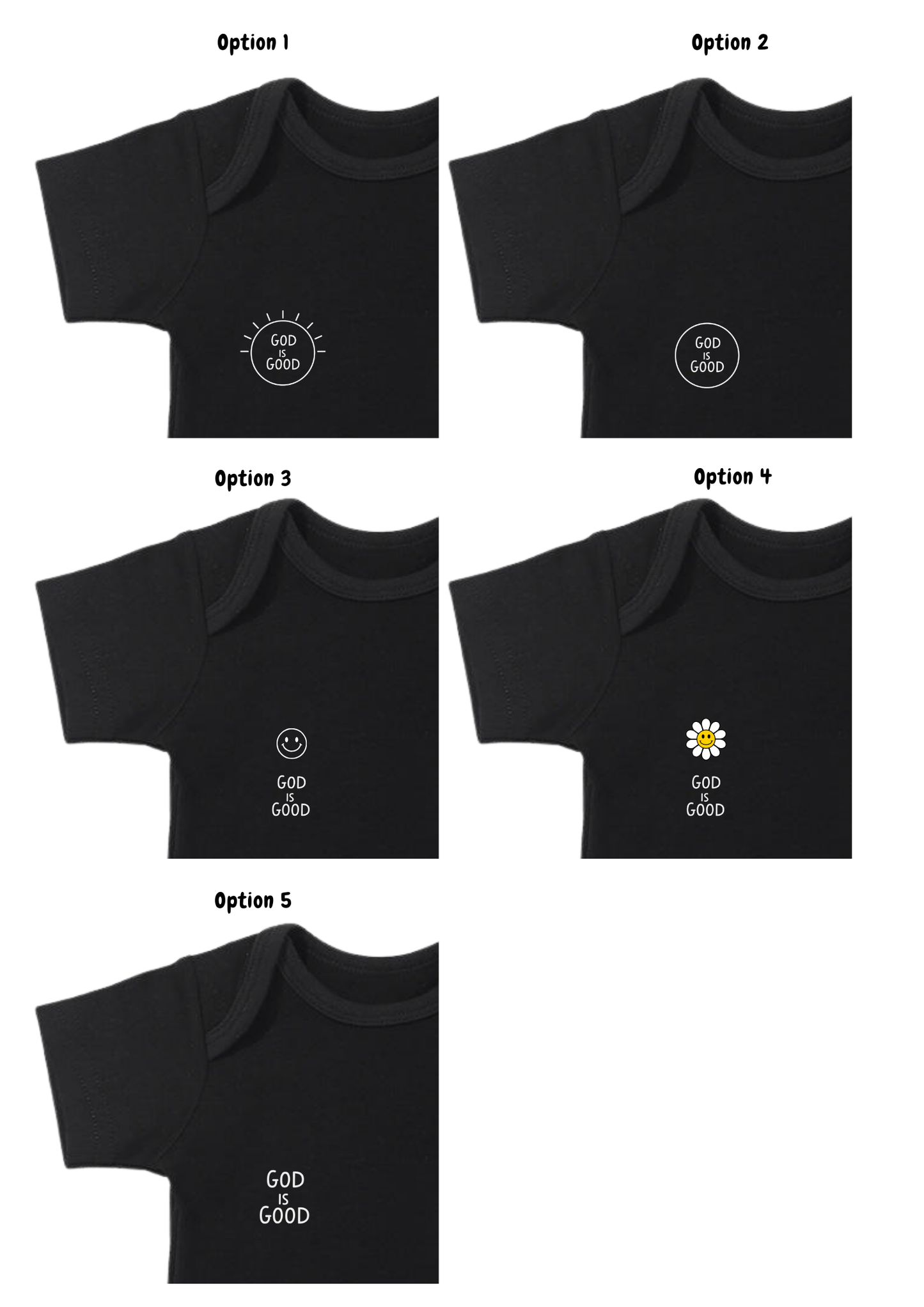 God Is Good Baby Onesie (5 logos to choose from)