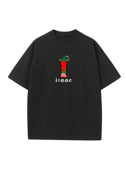 Christmas Elf Initial Adult T-Shirt