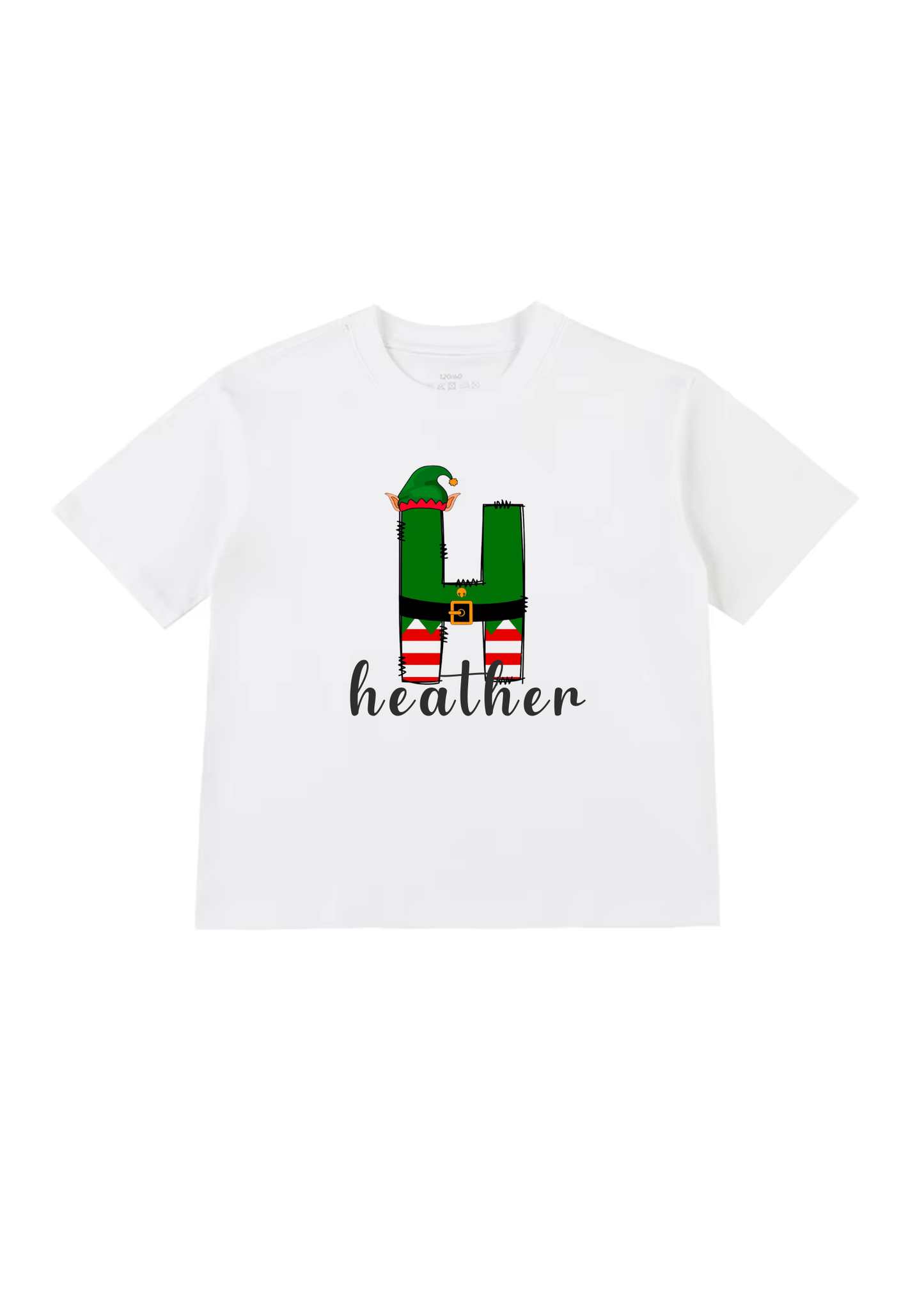 Christmas Elf Initial Kids T-Shirt