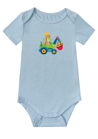 Dinosaur & Excavator Baby Onesie