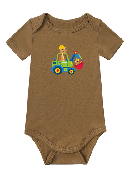 Dinosaur & Excavator Baby Onesie
