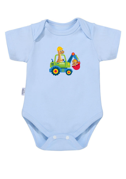 Dinosaur & Excavator Baby Onesie