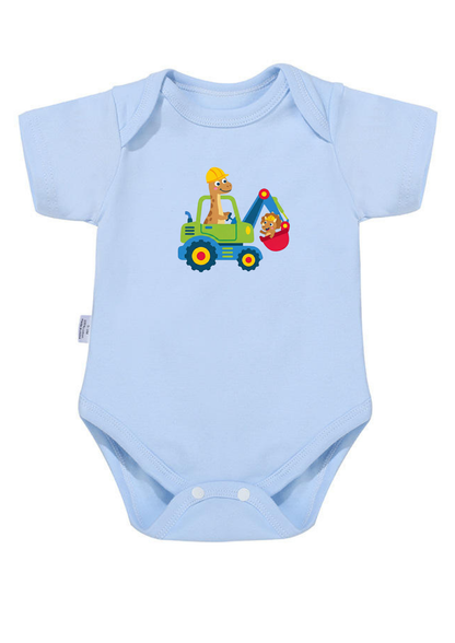 Dinosaur & Excavator Baby Onesie