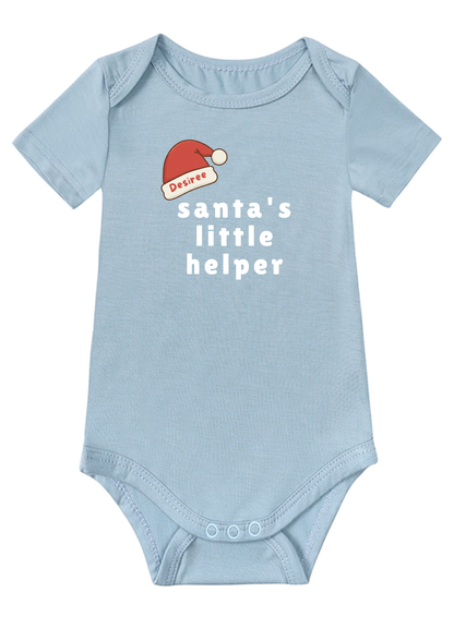 Santa's Little Helper B Baby Onesie