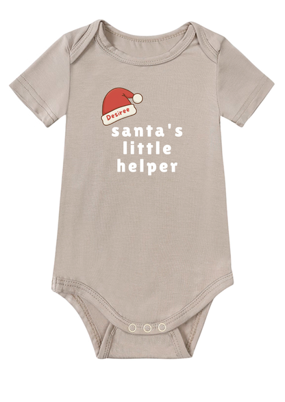 Santa's Little Helper B Baby Onesie