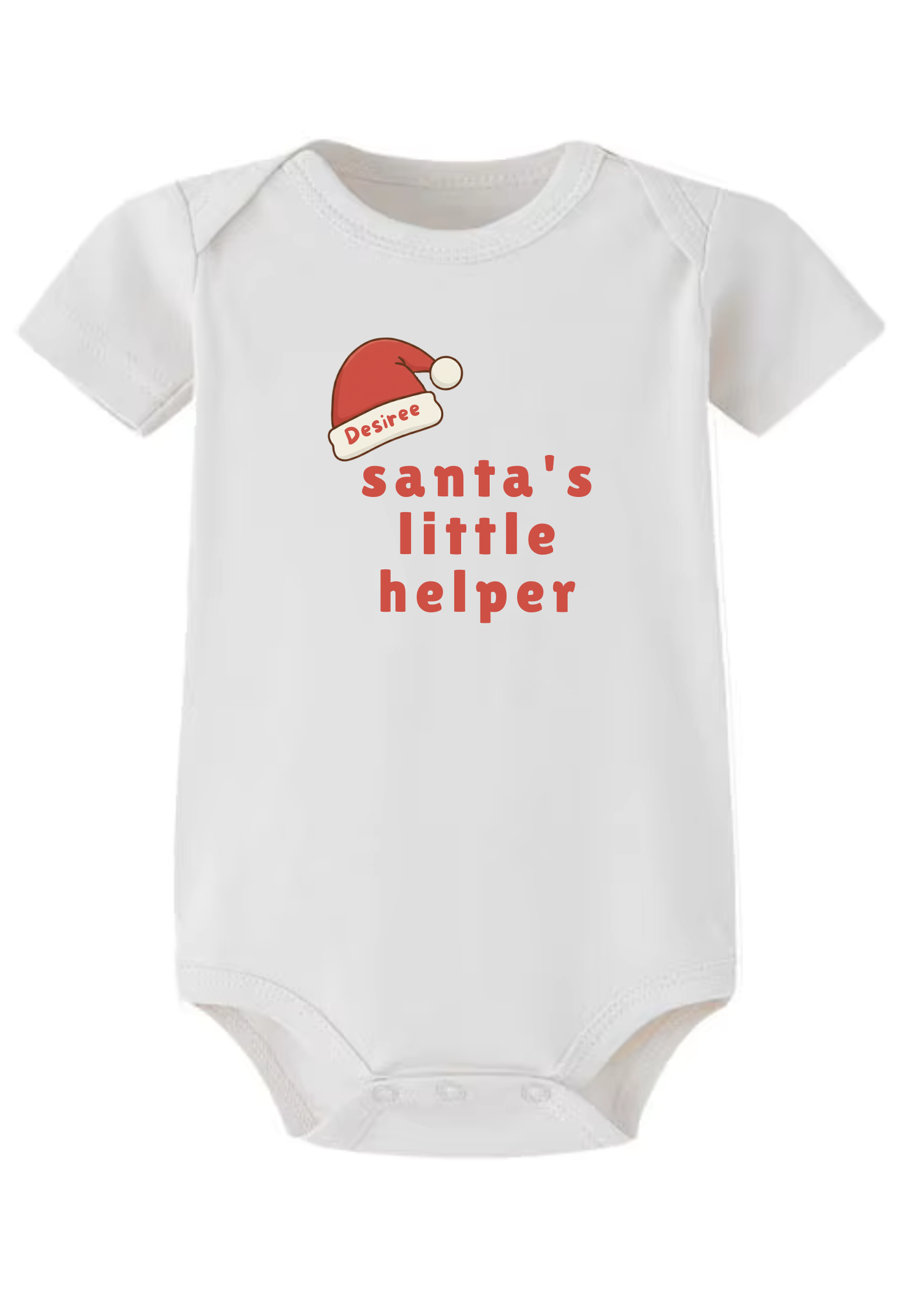 Santa's Little Helper B Baby Onesie